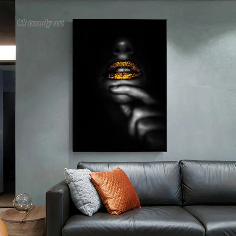 Pôster de Retrato de Mulher Negra com Lábios Dourados Modernos, Tela de Impressão de Parede, Quadros Decorativos, Arte Abstrata em Telas, Arte em Tela Abstrata, Tela em Tecido Abstrato, Painéis Abstrato em Tela Para Sala,Quadro Decorativo Mulher Lábios em Tela Canvas, Quadro Decorativo, Mulher Lábios Dourados em Tela Canvas, Quadro Decorativo Mulher Lábios Dourados, Quadro Decorativo Mulher Lábios Dourado Tela em Canvas, Quadro Abstrato Mulher Lábios Dourado-Lojas Bratta