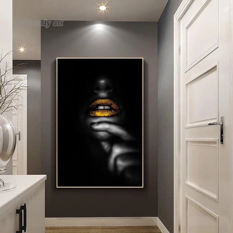 Pôster de Retrato de Mulher Negra com Lábios Dourados Modernos, Tela de Impressão de Parede, Quadros Decorativos, Arte Abstrata em Telas, Arte em Tela Abstrata, Tela em Tecido Abstrato, Painéis Abstrato em Tela Para Sala,Quadro Decorativo Mulher Lábios em Tela Canvas, Quadro Decorativo, Mulher Lábios Dourados em Tela Canvas, Quadro Decorativo Mulher Lábios Dourados, Quadro Decorativo Mulher Lábios Dourado Tela em Canvas, Quadro Abstrato Mulher Lábios Dourado-Lojas Bratta