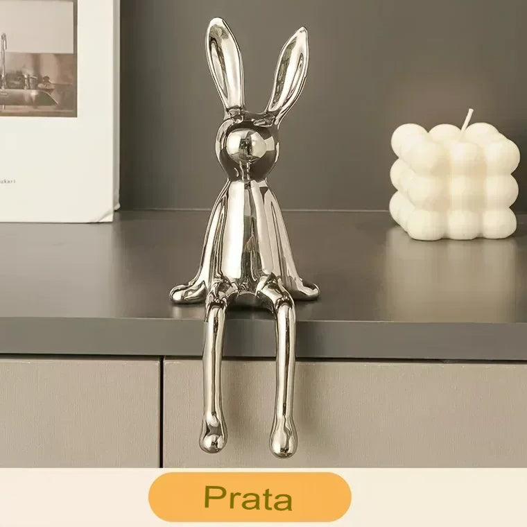 Coelho sentado de orelhas longas em cerâmica, enfeites de quarto, estátua, acessórios luxuosos para decoração, arte high-end, 1pc, Ornamento Cerâmica Coelho Luxuoso, Orelha Longa Coelho Sentado Escultura Moderna Cerâmica Luxo, Home Decor, Estatueta Coelho Luxuoso, Estatua Coelho Luxo, Decoração Moderna, Decoração, Coelho Decorativo Cerâmica, Decoração Interiores, Coelho Cerâmica, Arte Moderna- Lojas Bratta