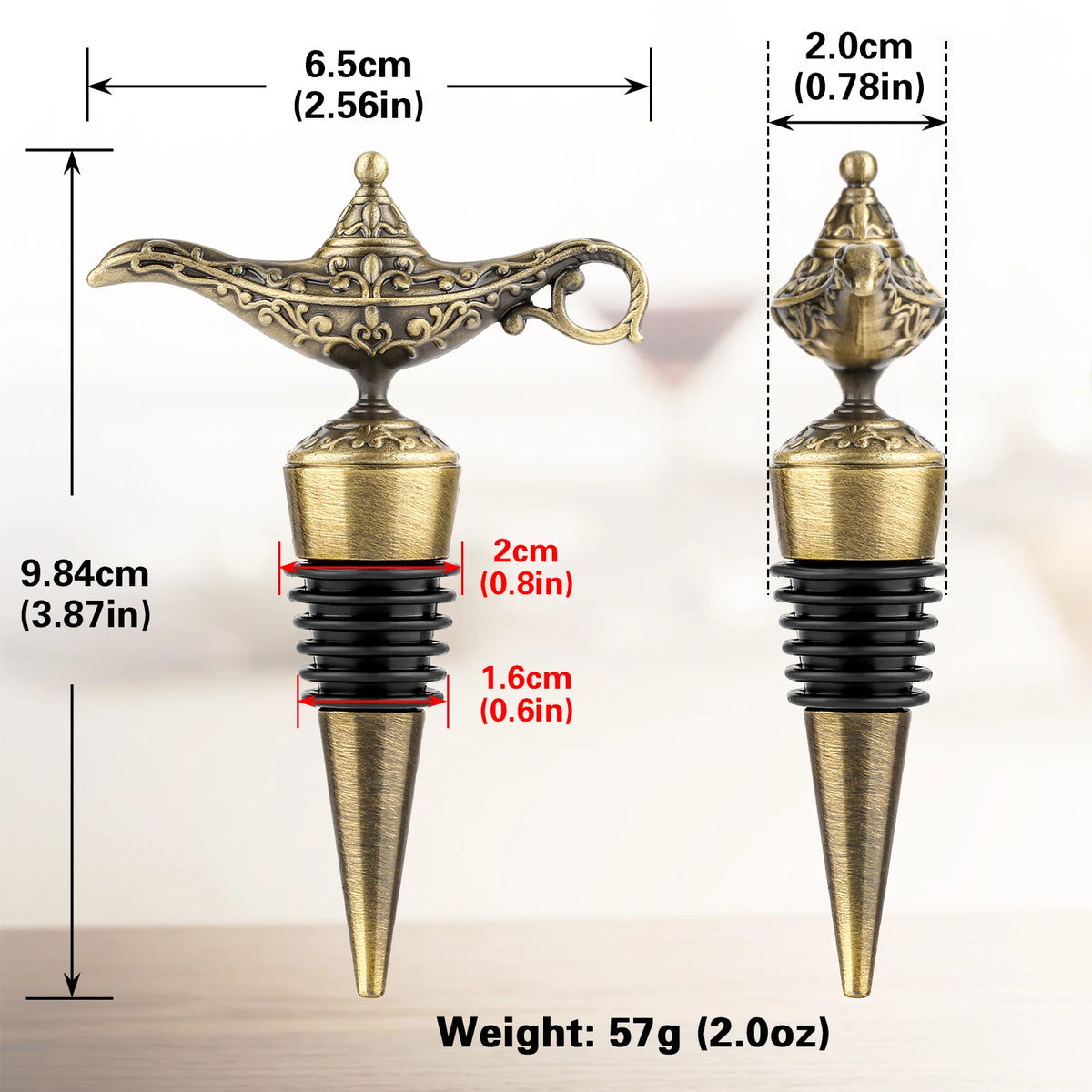 Rolha de Vinho, Rolha Aladdin, Rolha Lâmpada Mágica, Tampa Decorativa, Vedação a Vácuo, Acessório para Vinho, Presente Criativo, Rolha de Bronze, Estilo Encantado, Brinde com Charme, Item de Bar, Produto Sofisticado, Design Inspirado em Conto de Fadas, Liga de Zinco e Silicone, Presente Inusitado, Detalhe na Mesa, Brinde Temático, Magia na Decoração, Rolha com Estilo, Lojas Bratta
