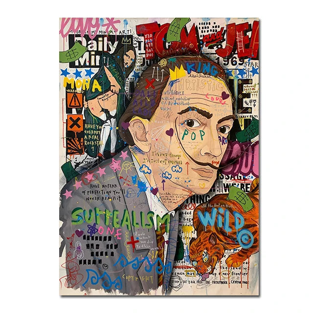 Quadros em Tela, Quadro em Canvas Pop Arte, Quadro Decorativo Pop Arte, Quadro Decorativo Pintura Grafite, Quadro Arte Pop Grafite, Pôster Arte Moderna Abstrata, Graffiti, Decoração Moderna, Arte Pop-Lojas Bratta