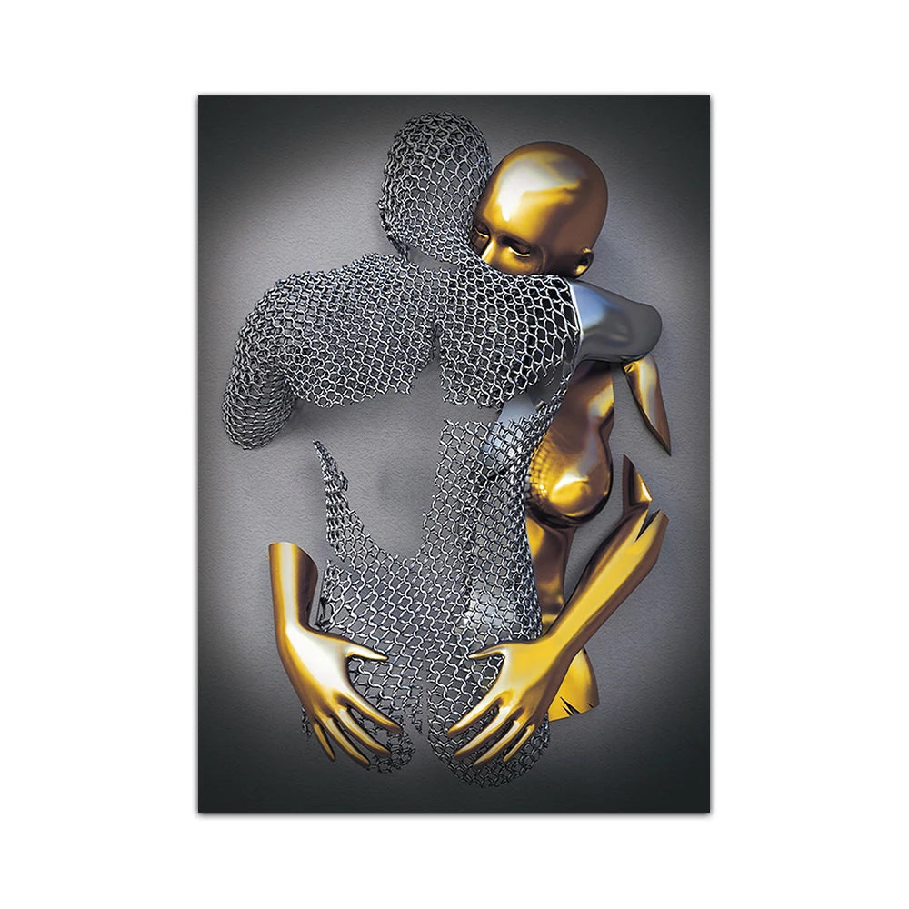 Quadro Decorativo Arte Moderna em Metal, Quadro Decorativo Arte Moderna, Impressão em Tela, Escultura de Parede Abstrata, Decoração Casa, Bratta, Arte Moderna em Metal, Arte moderna, Abstrato-Lojas Bratta