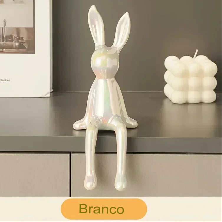 Coelho sentado de orelhas longas em cerâmica, enfeites de quarto, estátua, acessórios luxuosos para decoração, arte high-end, 1pc, Ornamento Cerâmica Coelho Luxuoso, Orelha Longa Coelho Sentado Escultura Moderna Cerâmica Luxo, Home Decor, Estatueta Coelho Luxuoso, Estatua Coelho Luxo, Decoração Moderna, Decoração, Coelho Decorativo Cerâmica, Decoração Interiores, Coelho Cerâmica, Arte Moderna- Lojas Bratta