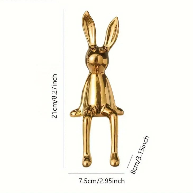 Coelho sentado de orelhas longas em cerâmica, enfeites de quarto, estátua, acessórios luxuosos para decoração, arte high-end, 1pc, Ornamento Cerâmica Coelho Luxuoso, Orelha Longa Coelho Sentado Escultura Moderna Cerâmica Luxo, Home Decor, Estatueta Coelho Luxuoso, Estatua Coelho Luxo, Decoração Moderna, Decoração, Coelho Decorativo Cerâmica, Decoração Interiores, Coelho Cerâmica, Arte Moderna- Lojas Bratta