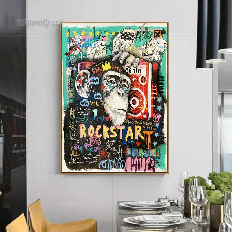 Quadros em Tela, Quadro em Canvas Pop Arte, Quadro Decorativo Pop Arte, Quadro Decorativo Pintura Grafite, Quadro Arte Pop Grafite, Pôster Arte Moderna Abstrata, Graffiti, Decoração Moderna, Arte Pop-Lojas Bratta
