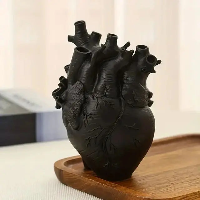 Vaso de resina em forma de coração, disponível em 4 cores (preto, branco, vermelho, dourado), ideal para arranjos florais e decoração de interiores, vaso decorativo para casa, quarto, escritório, estudo, peça moderna e criativa, Vaso Coração Bratta