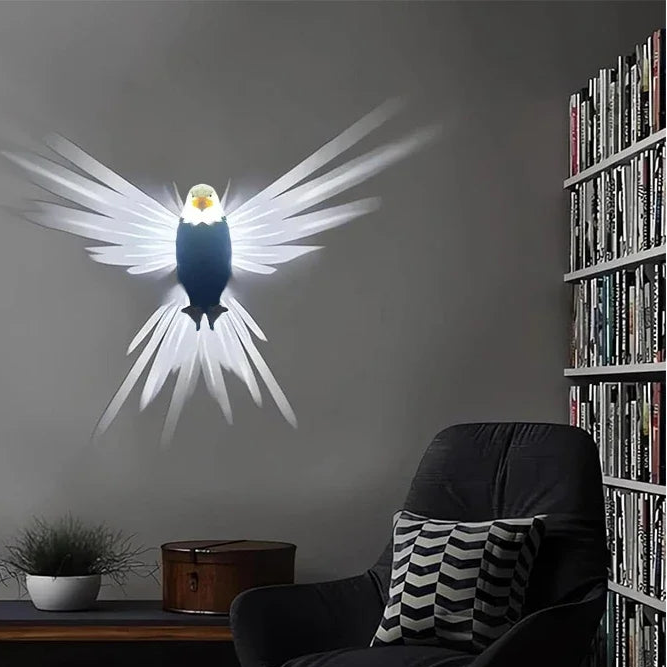 Aplique De Parede 3D, Luz Projetora De Parede, Aplique Com Formato De Águia, Aplique Decorativo 3D, Aplique De Parede Com Luz, Iluminação Artística De Parede, Aplique De Parede Com Silhueta, Luz Decorativa Para Quarto, Aplique Criativo Com Animal, Iluminação Com Design Sofisticado, Luz 3D Com Efeito Visual, Aplique De Parede Estiloso, Aplique De Parede Bratta, Aplique Decorativo Moderno, Aplique De Parede Com Atmosfera Acolhedora, Luz Decorativa De Águia Para Sala – Lojas Bratta.