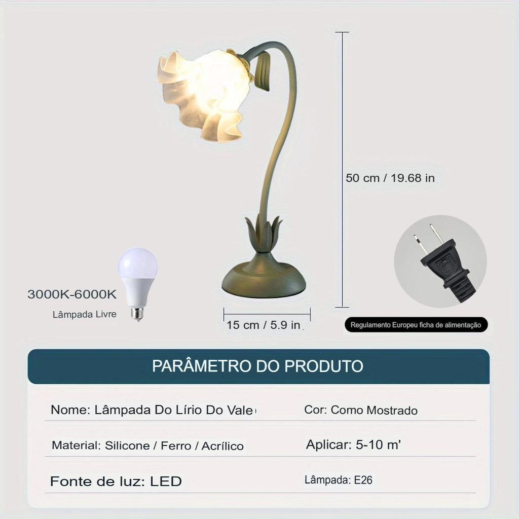 Abajur vintage, abajur de flores, Luminária de Mesa, Luminária Flower, Luminária LED com Três Tons, Luminária Flexível 360°, Luminária com Cúpula de Diamante, Luminária Decorativa, Iluminação Romântica, Luminária para Quarto e Sala, Luz Suave para Leitura, Luminária com Proteção Ocular, Luminária Criativa, Luminária com Estilo Moderno, Luminária Compacta e Elegante, Lojas Bratta