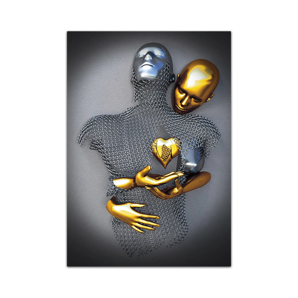 Quadro Decorativo Arte Moderna em Metal, Quadro Decorativo Arte Moderna, Impressão em Tela, Escultura de Parede Abstrata, Decoração Casa, Bratta, Arte Moderna em Metal, Arte moderna, Abstrato-Lojas Bratta