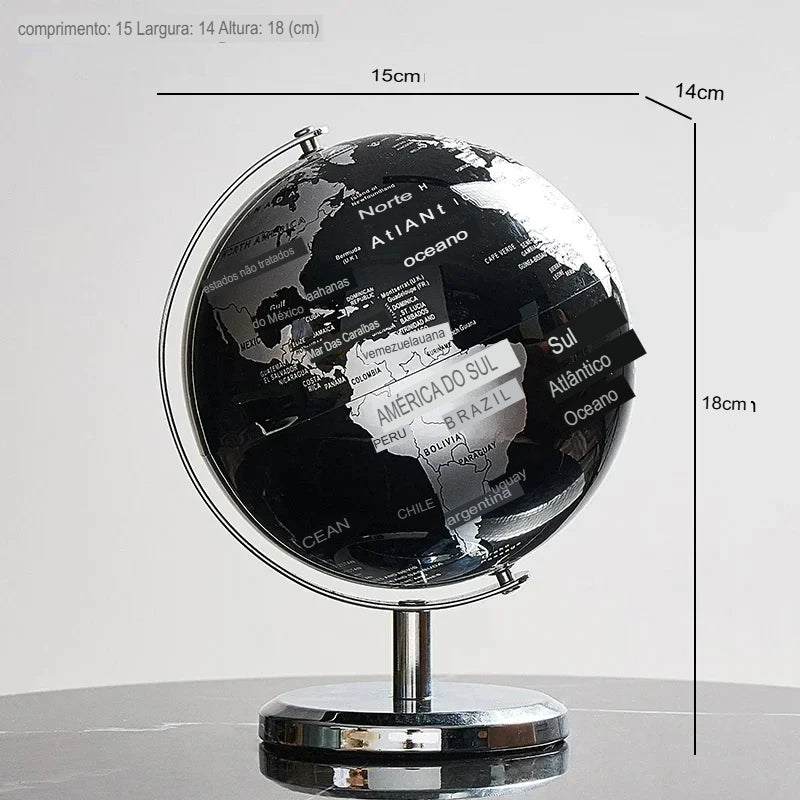 Globo Rotativo, Globo Decorativo, Globo Terrestre Mapa Mundi, Globo Terrestre Giratório Preto, Globo Terrestre Giratório Dourado, Globo Terrestre Giratório, Globo Terrestre Decorativo Base Metálica Preto e Dourado, Globo Terrestre Decorativo Base Metálica Preto e Dourado, Globo Terrestre Decorativo Base Metálica, Globo Mundi , Globo Mundial, Decorativo Moderno, Globo Mundi de Metal Dourado e Preto, Geografia, Decoração Moderna-Lojas Bratta