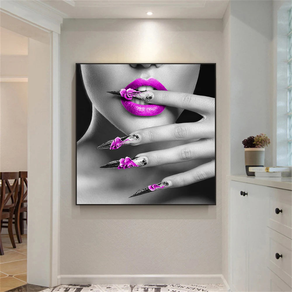 Cartaz mulher moderna com lábios roxos e unhas impressão, pintura de parede, spa, banheiro, salão de beleza, Quadro sem Moldura, Quadro Decorativo Moderno Preto e Branco, Quadro Decorativo Moderno, Quadro Decorativo Lábios Roxos e Unhas Elegantes, Quadro Decorativo LábiosQuadro Decorativo Arte Moderna Lábios, Quadro Decorativo Arte Moderna, Quadro Decorativo Arte em Tela, Quadro Decorativo Abstrato Moderno, Quadro Decorativo Abstrato, Decoração Moderna, Decoração Elegante, Cartaz-Moderno-Lojas Bratta