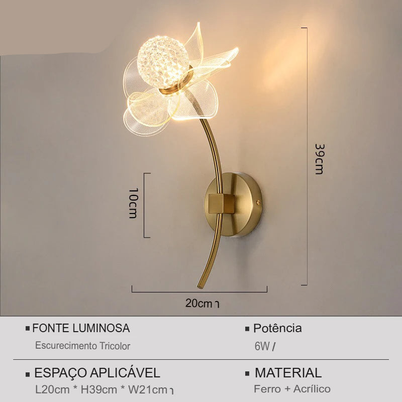 Luminária LED de Parede Motivo-Flower, Aplique de Parede LED Moderno em Formato de Flor de Luxo Para Quarto, Cabeceira, Escritório, Salas, Luminária de Parede, Luminária decorativa de Parede, Iluminação Moderna, Luminária de Luxo, Luminária de Parede LED, Decoração de Casa, Flor, Design, Luminária de Parede Arandela Flower, Arandela de Parede Decorativa, Iluminação Criativa, Luz Decorativa Floral, Estilo Sofisticado – Lojas Bratta