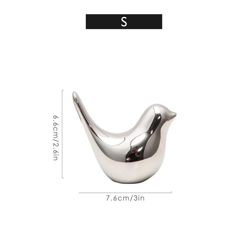 Estatuetas de cerâmica de prata para decoração doméstica, figuras, ornamentos decorativos simples, Pássaro Passarinho Enfeite Prata, Pássaro Passarinho Enfeite, Pássaro , Cerâmica Prata, Estatuetas Pássaro de Cerâmica Prata, EstatuetasEstatuas Pássaro de Cerâmica PrataEsculturas Pássaro de Cerâmica Prata, Escultura Decorativa Estatueta Pássaro Cerâmica, Decoração Moderna-Lojas Bratta