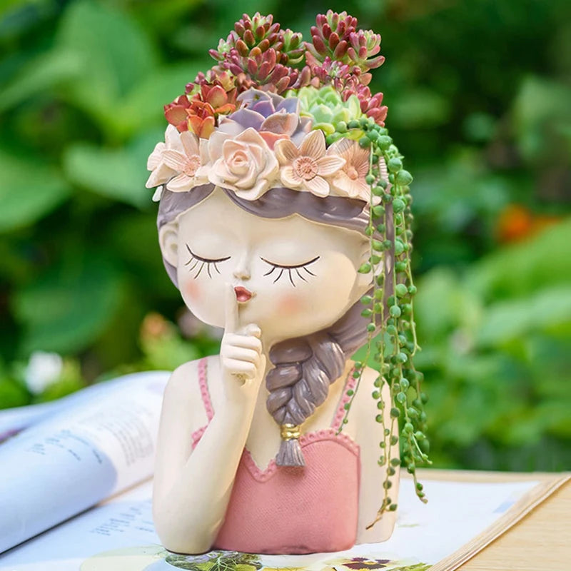 Suculenta, Plantador, Pote de Fadas, Kit de Vaso de Plantas Suculentas de Fada, Pote de Cacto, Vasos Pequenos Para Suculentas, Vasos de Flores Suculentas Resina Menina, Vasos de Flores Com Rosto de Menina Coroa de Flores, Vaso de Flores Rosto de Menina, Vaso de Flores Menina, Mini Vasos Para Suculentas, Mini Vasos de Flores Suculentas Resina Menina, Mini Jarros Para Suculentas, Kit de Vasos Pequenos Para Suculentas, Jarros Pequenos Para Suculentas, Jarros de Flores Suculentas Resina Menina-Lojas Bratta