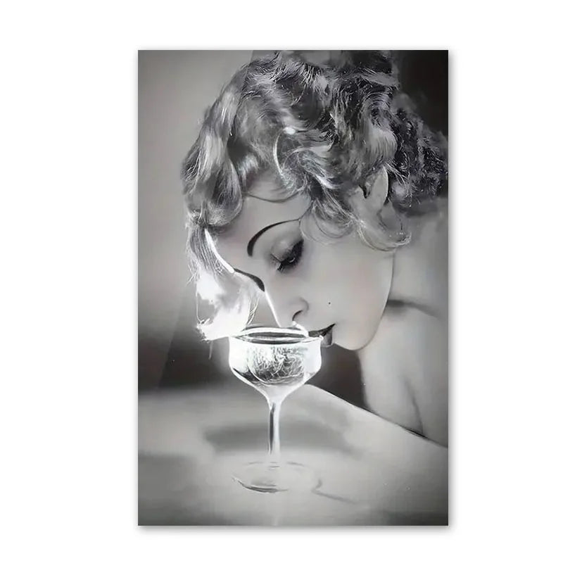 Preto e branco Champagne Canvas Wall Art, Beleza Wine Glass Poster, Impressão para sala de estar, Banheiro, Decoração de casa, Quadro Moderno em Preto e Branco, Quadro Design Abstrato Preto e Branco, Quadro Decorativo Moderno Preto e Branco, Quadro Decorativo Abstrato Preto e Branco, Quadro Decorativo, Quadro de Pintura Preto e BrancoPintura Abstrata Preto e Branco, Impressão Digital, Decoração Moderna, Arte em Tela,, Preto e Branco, Arte em Tela-Lojas Bratta