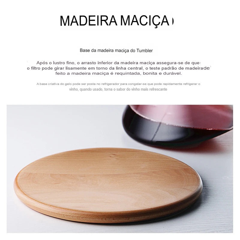 Decantador de Vinho, Decanter de Cristal, Decanter com Base Giratória, Cristal para Vinhos Finos, Acessório de Bar Luxuoso, Decanter Sofisticado, Presente para Amantes de Vinho, Decanter com Design Moderno, Base Giratória de Madeira, Decanter para Vinho Tinto, Cristal Premium Decorativo, Acessório para Sala de Jantar, Decanter para Bar Gourmet, Presente de Luxo para Vinho, Decanter Bratta, Elegância e Funcionalidade, Cristal Refinado para Bar, Lojas Bratta.
