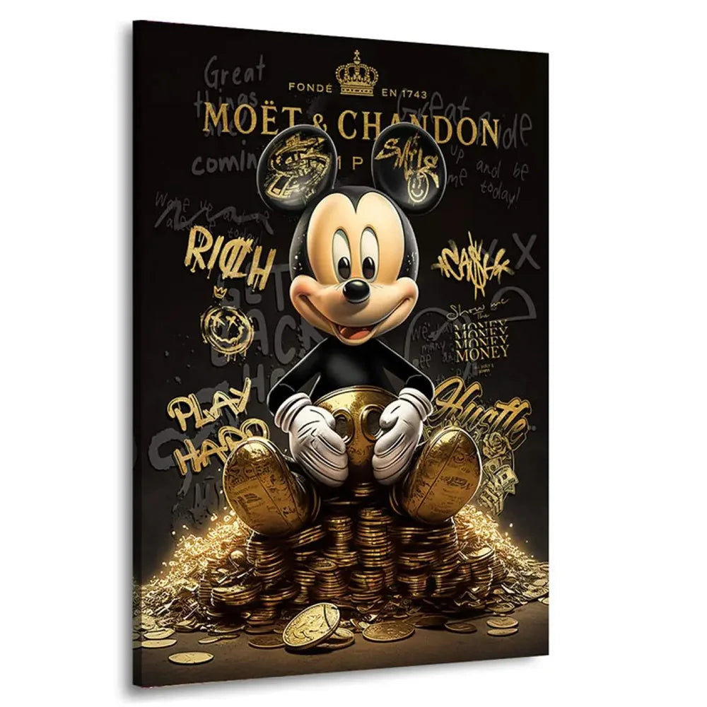 Pintura abstrata dourada da lona, motivação rica Micky, parede arte cartazes e impressões, dinheiro Graffiti Pictures, Quadro Decorativo Tio Patinhas, Quadro Decorativo Reprodução Artística Mickey Mouse, Quadro Decorativo Pato Donald, Quadro Decorativo Mickey Mouse e Pato Donald, Quadro Decorativo Mickey Mouse, Quadro Decorativo Disney Mickey Mouse e Tio Patinhas, Pintura Abstrata, Personagens da Disney, Graffiti Art, Decoração de Parede, Arte Moderna-Lojas Bratta