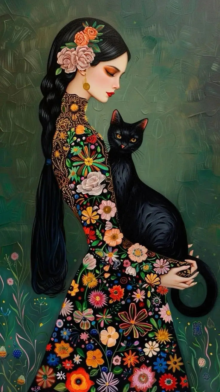 Mulher abstrata e gato lona pintura arte da parede, elegante menina cartaz, impressões para escritório, sala de estar, Home Decor, Gustav Klimt, Quadro em Telas Canvas Mulher e Gato, Quadro em Telas Canvas, Pintura AbstrataMulher Abstrata e Gato Pintura em Tela, Impressão em tela, Decoração Moderna, Arte em Tela Mulher Abstrata e Gato, Arte em Tela-Lojas Bratta