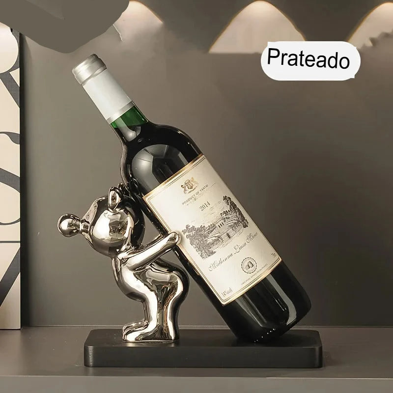Rack de vinho de cerâmica criativo, desenho animado, Suporte De Vinho, Garrafeira Criativa, Porta Vinho De Cerâmica, Suporte Divertido, Decoração Com Vinho, Acessório Para Sala, Porta Garrafa Cartoon, Presente Criativo, Suporte Decorativo, Brinde Para Amante De Vinho, Utensílio Para Bar, Peça De Cerâmica Estilosa, Porta Vinho Ouro, Porta Vinho Prata, Suporte Estilo Cartoon, Enfeite Para Cozinha, Decoração Criativa Para Casa, Suporte Charmoso, Garrafeira Com Humor, Lojas Bratta