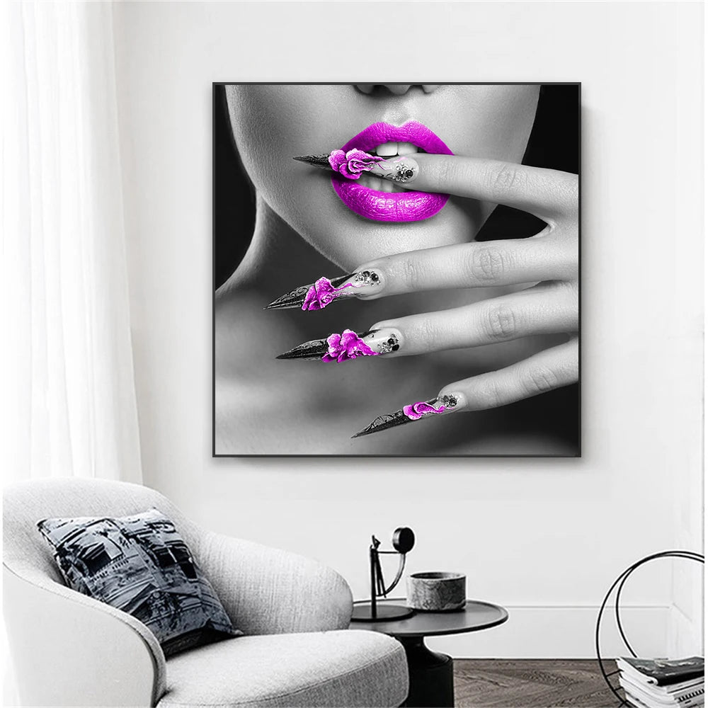 Cartaz mulher moderna com lábios roxos e unhas impressão, pintura de parede, spa, banheiro, salão de beleza, Quadro sem Moldura, Quadro Decorativo Moderno Preto e Branco, Quadro Decorativo Moderno, Quadro Decorativo Lábios Roxos e Unhas Elegantes, Quadro Decorativo LábiosQuadro Decorativo Arte Moderna Lábios, Quadro Decorativo Arte Moderna, Quadro Decorativo Arte em Tela, Quadro Decorativo Abstrato Moderno, Quadro Decorativo Abstrato, Decoração Moderna, Decoração Elegante, Cartaz-Moderno-Lojas Bratta