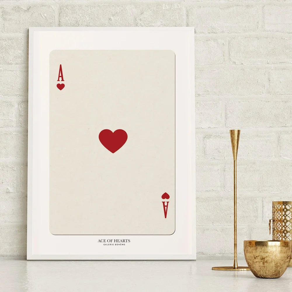 Clássico Vintage Arte da Parede de Jogar Cartas, Rei Ameixas, Ás Corações, Cartaz Impresso Em Tela HD, Sala De Estar Em Casa e Decoração Do Quarto, Tela de Pintura, Quadro Decorativo Cartas de Baralho, Quadro de Parede Cartas Retrô Jogo de Baralho, Quadro de Parede Cartas de Baralho, Decoração Vintage, Cartas de Baralho, Arte de Parede-Lojas Bratta