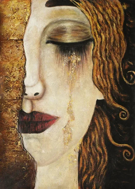 Clássico Gustav Klimt Família Famosa Pintura Da Lona, Rasgar Beijo Ouro Moderno Posters, Wall Art Impressões, Imagem para Home Decor