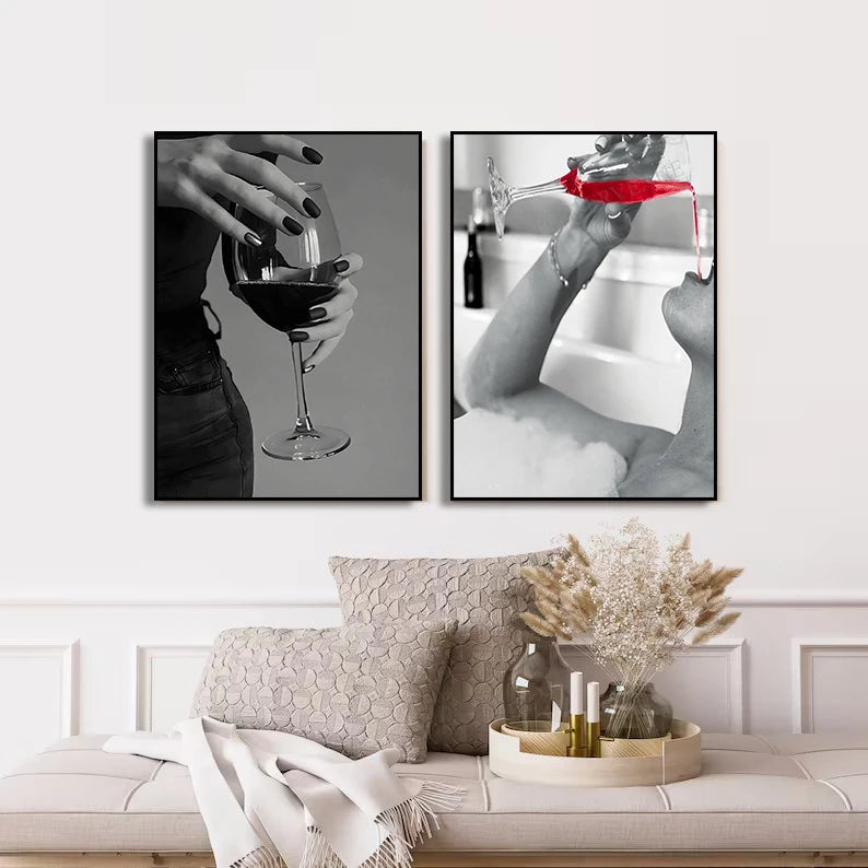 Preto e branco mulher bebendo vinho sexo menina cartaz impressão em tela arte fotos casa para sala de estar decoração da parede pintura sem moldura, Quadro Mulher Tomando Vinho, Quadro em tela Muler Bebendo Vinho, Quadro Decorativo, Mulher e Vinho, Quadro Decorativo Mulher com Vinho Pintura Abstrata, Quadro Decorativo Preto e Branco, Decoração Moderna, Arte em Tela, Arte Contemporânea-Lojas Bratta
