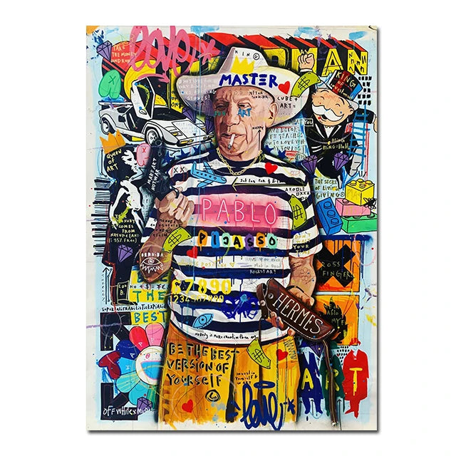 Quadros em Tela, Quadro em Canvas Pop Arte, Quadro Decorativo Pop Arte, Quadro Decorativo Pintura Grafite, Quadro Arte Pop Grafite, Pôster Arte Moderna Abstrata, Graffiti, Decoração Moderna, Arte Pop-Lojas Bratta
