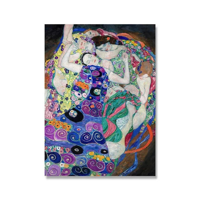 Clássico Gustav Klimt Família Famosa Pintura Da Lona, Rasgar Beijo Ouro Moderno Posters, Wall Art Impressões, Imagem para Home Decor