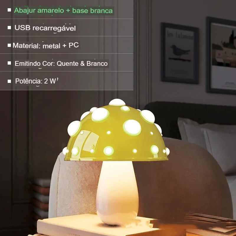 Luminária LED Cogumelo, Luminária De Mesa Criativa, Luz Noturna Em Formato De Cogumelo, Luminária Com Duas Cores, Luminária Infantil Divertida, Luz Decorativa Para Quarto, Luminária Lúdica Para Sala, Abajur Estilo Cogumelo, Luminária Charmosa De LED, Luminária Para Cabeceira, Luz De Mesa Estilo Fada, Luminária Colorida Para Dormir, Iluminação Criativa E Suave, Luz LED Com Design Encantador, Luminária Moderna E Caprichosa – Lojas Bratta