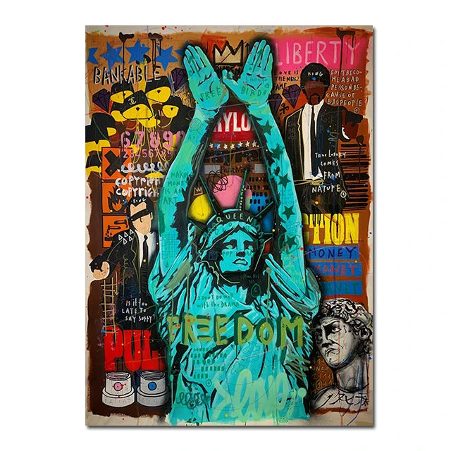 Quadros em Tela, Quadro em Canvas Pop Arte, Quadro Decorativo Pop Arte, Quadro Decorativo Pintura Grafite, Quadro Arte Pop Grafite, Pôster Arte Moderna Abstrata, Graffiti, Decoração Moderna, Arte Pop-Lojas Bratta