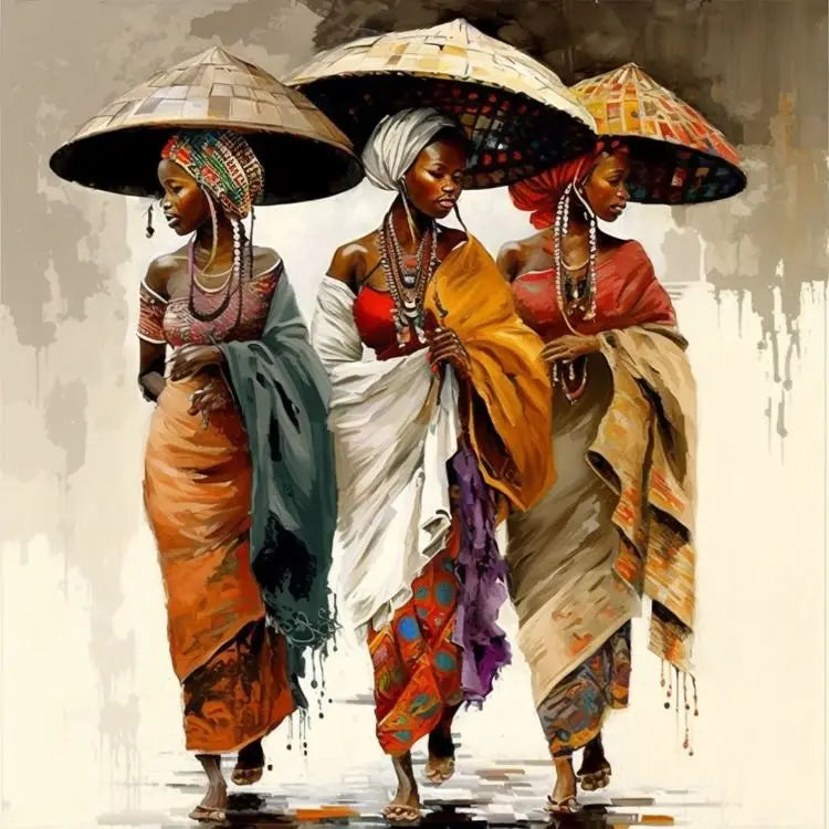 Quadros Trio Africanas, Quadro Decorativo Trio Africano, Quadro Decorativo Pintura Africana, Quadro Decorativo Mulher Africana, Quadro Decorativo Cultura Africana, Quadro Arte Étnico, Quadro Africano, Pintura, Moderna, Bratta, Arte em tela, Arte, Africana, Arte, Africana-Lojas Bratta