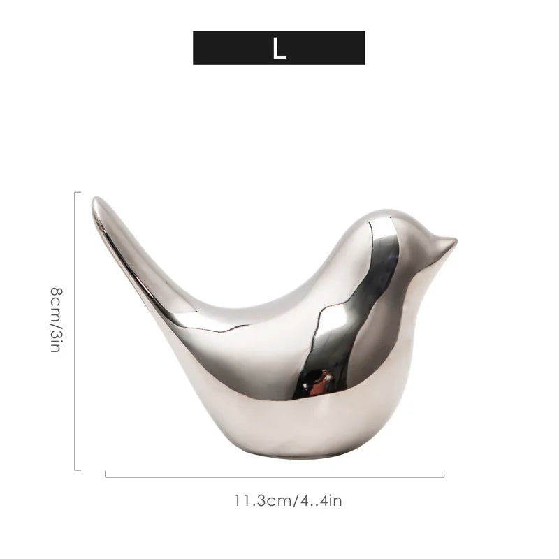 Estatuetas de cerâmica de prata para decoração doméstica, figuras, ornamentos decorativos simples, Pássaro Passarinho Enfeite Prata, Pássaro Passarinho Enfeite, Pássaro , Cerâmica Prata, Estatuetas Pássaro de Cerâmica Prata, EstatuetasEstatuas Pássaro de Cerâmica PrataEsculturas Pássaro de Cerâmica Prata, Escultura Decorativa Estatueta Pássaro Cerâmica, Decoração Moderna-Lojas Bratta