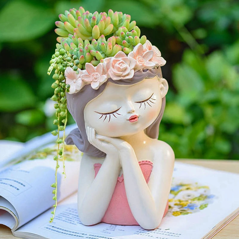 Suculenta, Plantador, Pote de Fadas, Kit de Vaso de Plantas Suculentas de Fada, Pote de Cacto, Vasos Pequenos Para Suculentas, Vasos de Flores Suculentas Resina Menina, Vasos de Flores Com Rosto de Menina Coroa de Flores, Vaso de Flores Rosto de Menina, Vaso de Flores Menina, Mini Vasos Para Suculentas, Mini Vasos de Flores Suculentas Resina Menina, Mini Jarros Para Suculentas, Kit de Vasos Pequenos Para Suculentas, Jarros Pequenos Para Suculentas, Jarros de Flores Suculentas Resina Menina-Lojas Bratta