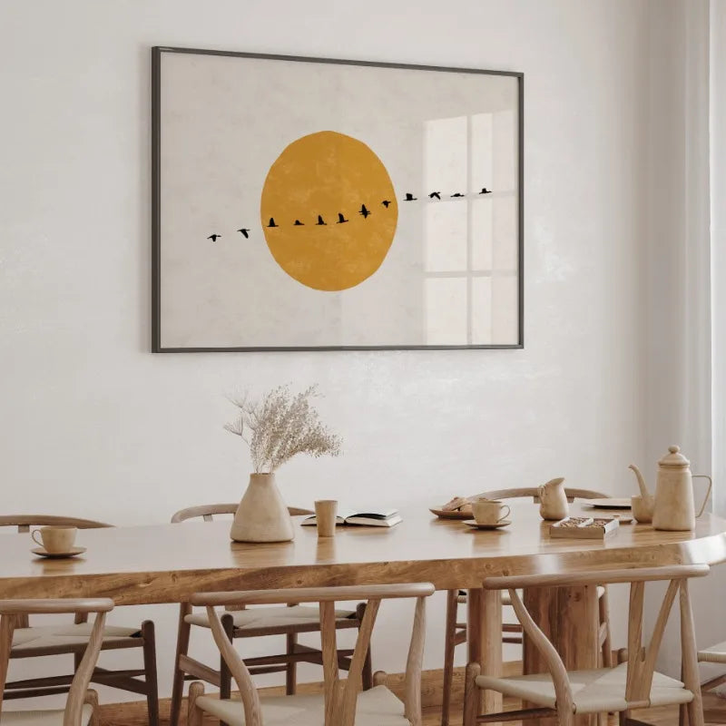 Pôster minimalista do vintage imprime a pintura da lona, rebanho da silhueta dos pássaros, sol japonês,, imagem para o quarto, Quadro sem Moldura, Quadro Minimalista-Pássaros e Sol, Quadro Decorativo Sol e PássarosQuadro Decorativo Moderno, Quadro Decorativo Arte Moderna, Quadro Decorativo Arte em Tela, Quadro Decorativo Abstrato Moderno, Quadro Decorativo Abstrato, Quadro DecorativoImpressão em Tela, Arte Minimalista, Arte de Parede-Lojas Bratta