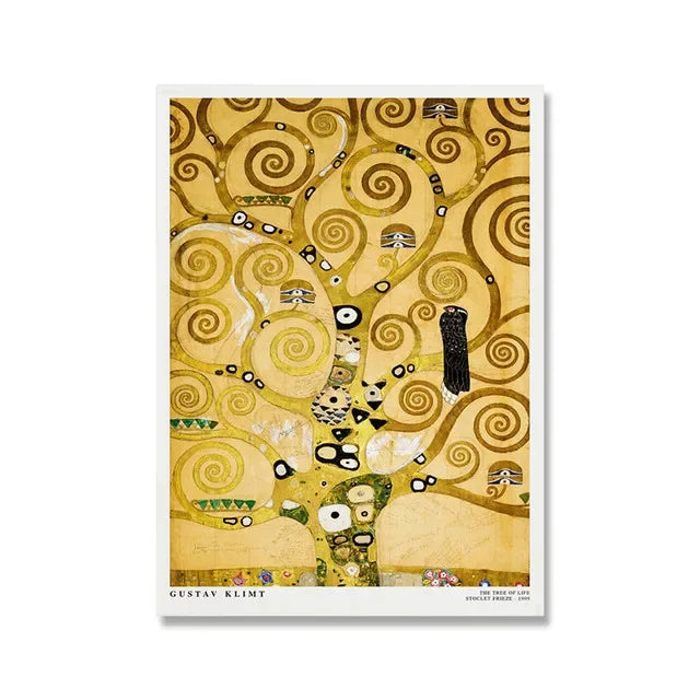 Clássico Gustav Klimt Família Famosa Pintura Da Lona, Rasgar Beijo Ouro Moderno Posters, Wall Art Impressões, Imagem para Home Decor