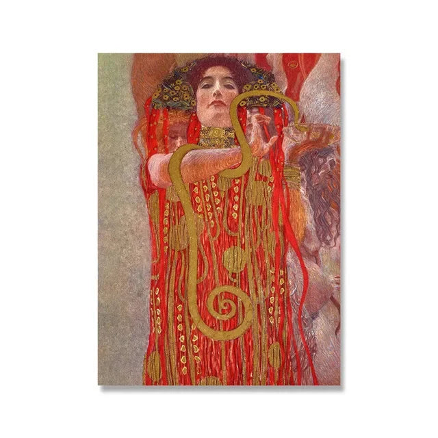 Clássico Gustav Klimt Família Famosa Pintura Da Lona, Rasgar Beijo Ouro Moderno Posters, Wall Art Impressões, Imagem para Home Decor