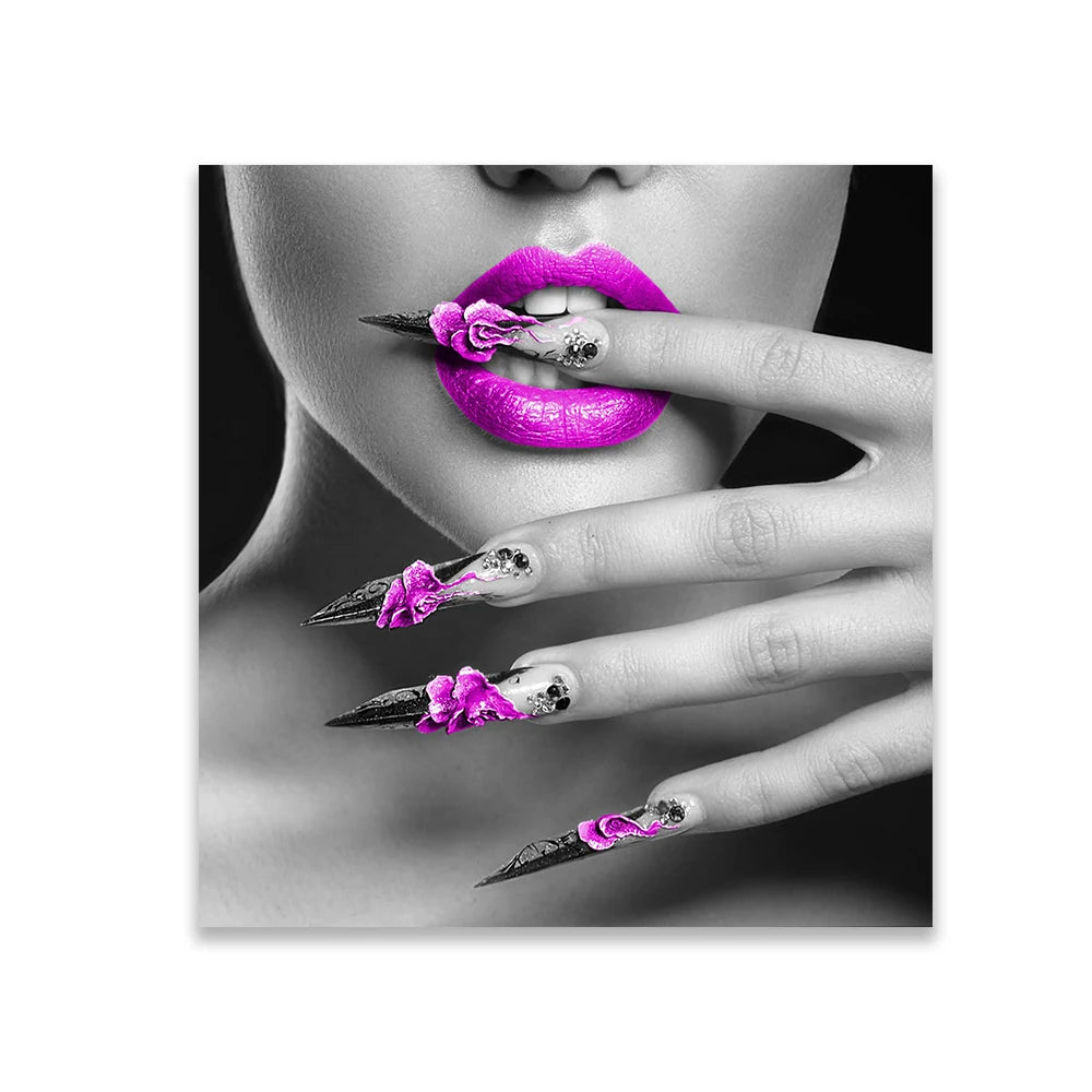 Cartaz mulher moderna com lábios roxos e unhas impressão, pintura de parede, spa, banheiro, salão de beleza, Quadro sem Moldura, Quadro Decorativo Moderno Preto e Branco, Quadro Decorativo Moderno, Quadro Decorativo Lábios Roxos e Unhas Elegantes, Quadro Decorativo LábiosQuadro Decorativo Arte Moderna Lábios, Quadro Decorativo Arte Moderna, Quadro Decorativo Arte em Tela, Quadro Decorativo Abstrato Moderno, Quadro Decorativo Abstrato, Decoração Moderna, Decoração Elegante, Cartaz-Moderno-Lojas Bratta