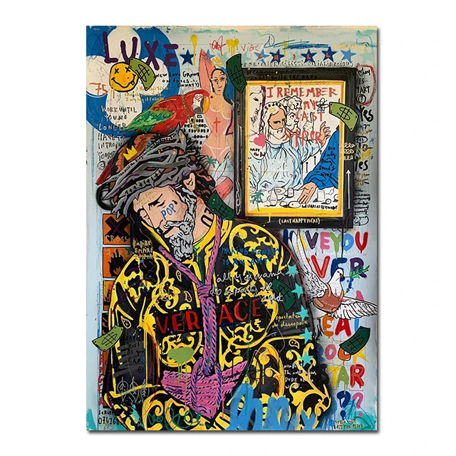 Quadros em Tela, Quadro em Canvas Pop Arte, Quadro Decorativo Pop Arte, Quadro Decorativo Pintura Grafite, Quadro Arte Pop Grafite, Pôster Arte Moderna Abstrata, Graffiti, Decoração Moderna, Arte Pop-Lojas Bratta